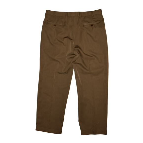 BROOKS BROTHERS $158 Olive Pleated Wool Cuffed Dress Pant Men's 37 - Picture 2 of 3